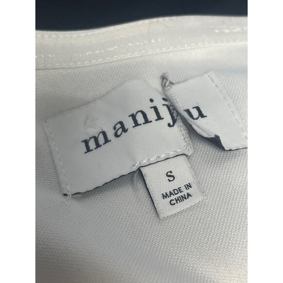 MANIJU Sz S Pure Chic Black White Colorblock Asymmetrical Maxi Dress NEW B141 - Picture 9 of 9